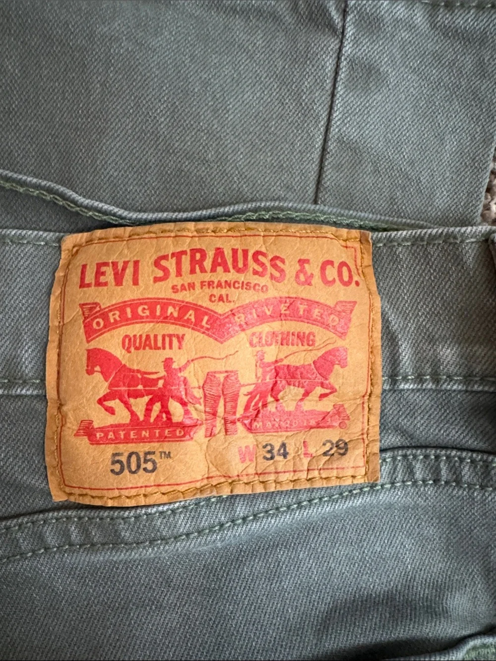 Men's Levi Olive Green/Gray Straight Fit Pants